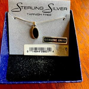 Sterling silver and onyx necklace NWT
